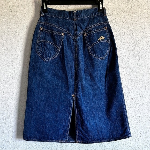 Vintage 1970’s Original Chic By H.I.S Denim Jean Skirt High Waist Hippie Retro - Picture 1 of 7